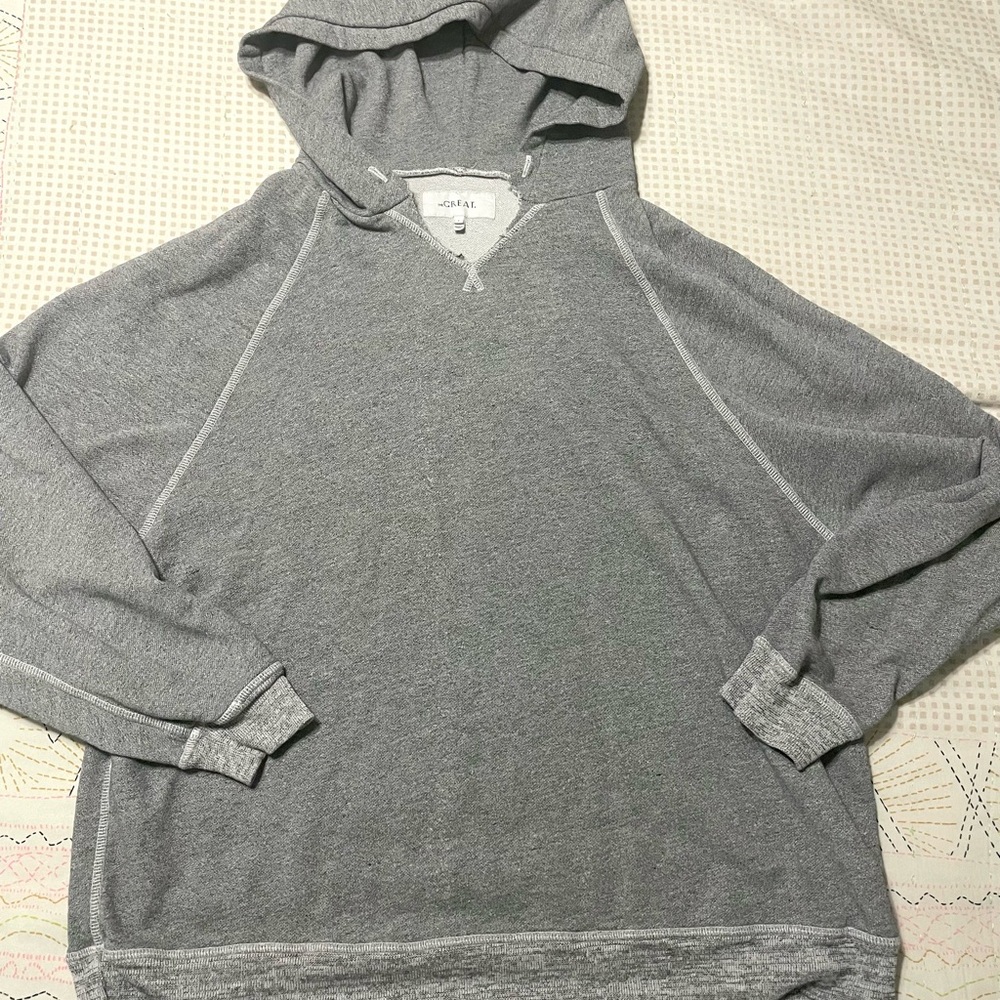 THE GREAT. Women's Hoodie in Gray Oversized Large - Picture 5 of 5